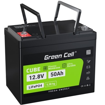 Akumulator Litowy LiFePO4 12.8V 50Ah BMS Green Cell do Kampera Wózka LEKKI