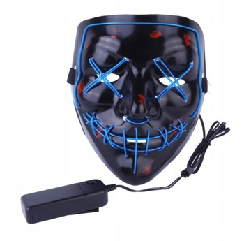 СВЕТОДИОДНАЯ МАСКА ДЛЯ НОВОГО ГОДА СВЕТЯЩАЯСЯ СВЕТОДИОДНАЯ МАСКА СТРАШНАЯ ВЕЧЕРИНКА МАСКА КРАСНАЯ