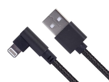 Kabel Apple Lightning kątowy w oplocie krótki 20 cm