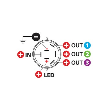 ПОВОРОТНЫЙ ПЕРЕКЛЮЧАТЕЛЬ 4-ПОЛОЖИТЕЛЬНЫЙ 12/24В 20ММ 10А