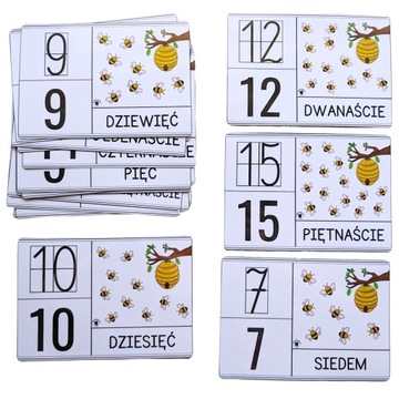LICZBY 0-20 Plansze dla dzieci Matematyka 14x10 cm