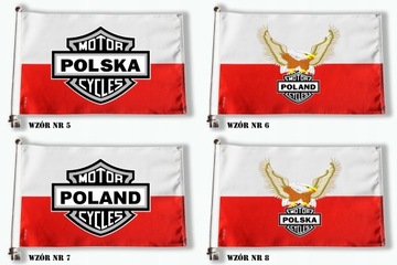 ФЛАГ МОТОЦИКЛА на полюсе Польша 19 х 35см