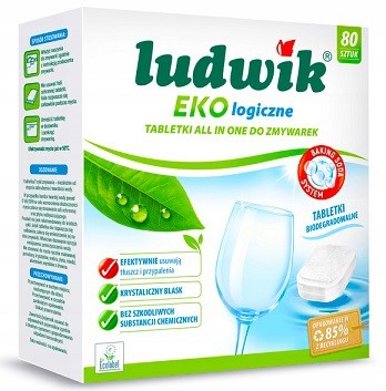 Ekologiczne tabletki do zmywarki All in One, EU Ecolabel, 80 szt, Ludwik Ek