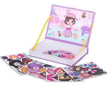 МАГНИТНЫЕ БЛОКИ КНИГА-ПАЗЗЛ ЕДИНОРОГ ОДЕЖДА КУКЛА-ПАЗЗЛ