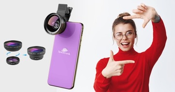 Набор объективов для телефона 2-в-1, универсальный широкоугольный макрос HD