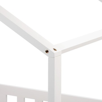 Белая детская кровать-домик с 2 ящиками и матрасом.