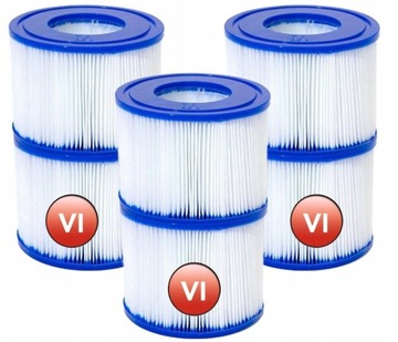 FILTR WKŁAD DO POMP LAY-Z-SPA BESTWAY 60311 TYP VI 6 SZTUKI DO JACUZZI