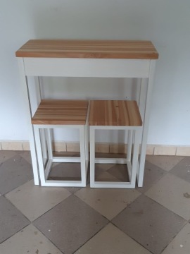 Комплект KONSOLA стол 70x30 высота 85 + 2x табурета 30x30x47