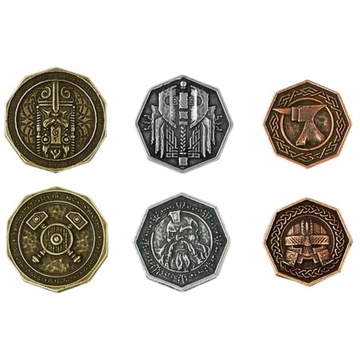 ZESTAW 3 KRASNOLUDZKICH METALOWYCH MONET LARP RPG