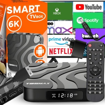 Smart Tv Box Android 9 64BIT 6K Wifi 802.11N Hdr Dálkový Ovladač