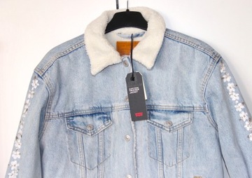 levi's kurtka jeansowa kwiaty xs 34 tracker Sherpa