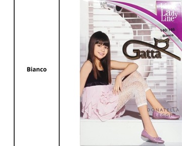 Legginsy WZORCZYSTE GATTA Donatella Leggi 140/146 Bianco