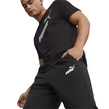 PUMA SPODNIE DRESOWE MĘSKIE BAWEŁNIANE ESS 2 COL LOGO PANTS CZARNE r.L