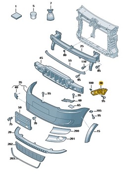 DRŽÁKY NÁRAZNÍKU PŘEDNÍ VAG 1T0807184C