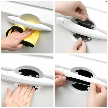 АВТОНАКЛЕЙКИ CARBON 3D ЗАЩИТНАЯ ФОЛЬГА ДЛЯ ДВЕРНЫХ РУЧОК 14 ШТ.