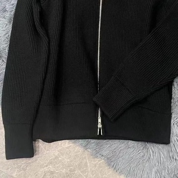 Knitted Sweater Cardigan Men Double Zipper Turtlen