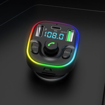 Автомобильное зарядное устройство Bluetooth FM-передатчик PD 20W QC3.0 USB-C LED Manta