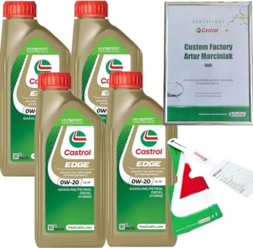 CASTROL EDGE 0W20 LL IV 4L VW 508 00 / 509 00 PORSCHE C20 + ZAWIESZKA