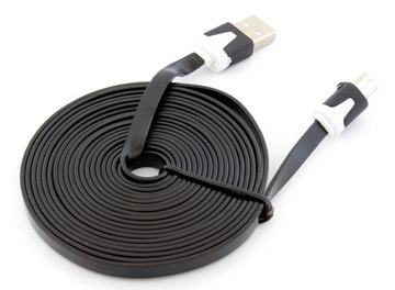 ПЛОСКИЙ КАБЕЛЬ USB - microUSB 2,75м