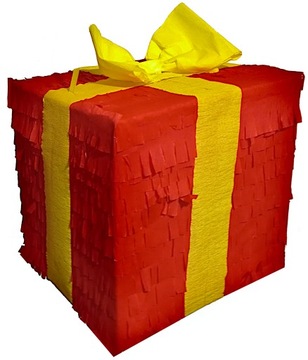 PINIATA PREZENT PUDEŁKO Z KOKARDĄ PINATA + GRATISY