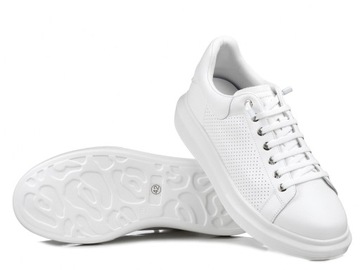 Buty męskie sportowe sneakersy męskie skórzane białe GOE NN1N4018 41