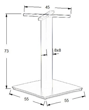 SH-5002-7/B Основание стола - 55х55 см - цвет черный - для столешницы 90х90 см