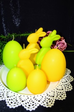 Свеча для пасхального яйца 9 см матовая желтая