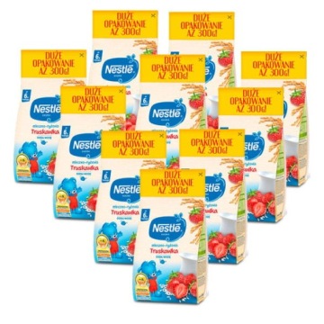 NESTLE Кашка молочно-рисова полуниця 6 міс. 10x300 г