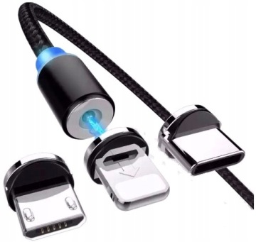 МАГНИТНЫЙ КАБЕЛЬ 3в1 MICRO TYPE-C USB-C к IPHONE
