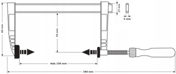 2 szt - Ścisk Stolarski 50x150 mm F Uchwyt Zestaw