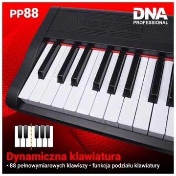 PRZENOŚNE PIANINO CYFROWE STAGE PIANO + STATYW PEŁNOWYMIAROWE 88 KLAWISZY