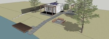 Дом летний, модульный, круглогодичный, 36м2 GREENHAUS
