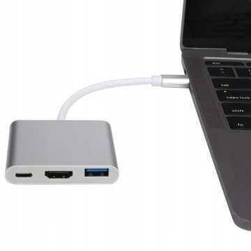 USB C 3.1 Конвертер-концентратор 3 в 1, высокий адаптер для док-станции