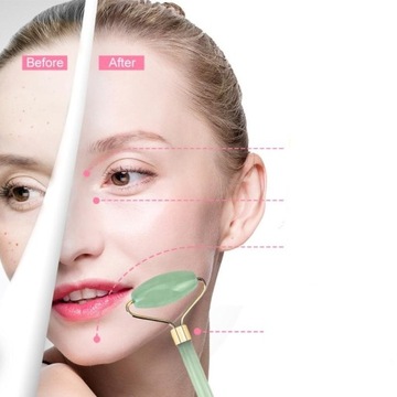 WAŁEK I PŁYTKA Z JADEITU DO MASAŻU TWARZY PUDEŁKO