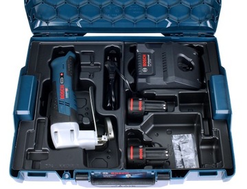 АККУМУЛЯТОРНЫЕ НОЖНИЦЫ ДЛЯ ЛИСТОВОГО МЕТАЛЛА GSC 12V-13 BOSCH 2x2,0 Ач L-BOXX