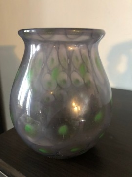 Стеклянная ваза ретро фиолетового цвета 15 см, выгодная покупка N