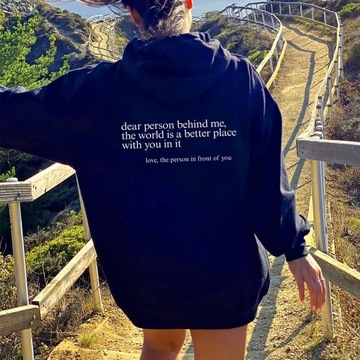 Deer Person Behind Me Slogan Plus Size Hoodies A P