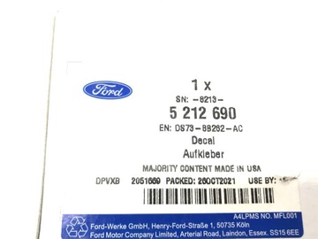FORD MONDEO MK5 GT FUSION ZNAK PŘEDNÍ 5212690