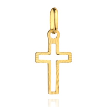 КУЛОН ЗОЛОТОЙ КРЕСТ АЛМАЗНЫЙ КРЕСТ пр.585