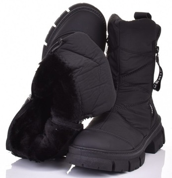 DAMSKIE ŚNIEGOWCE OCIEPLANE BUTY ZIMOWE Z FUTERKIEM BARDZO CIEPŁE