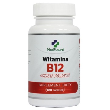Witamina B12 1000mcg + kwas foliowy 120 tabletek Wsparcie metabolizmu