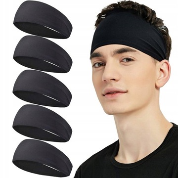 5x OPASKA SPORTOWA NA CZOŁO GŁOWĘ WŁOSY DO BIEGANIA ĆWICZENA UNISEX