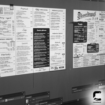 Kerta menu czarno-białe A3 / 300szt + PROJEKT