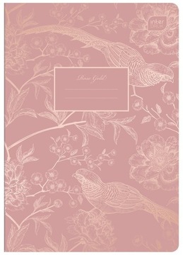 Zeszyt A5 80k kratka 70g. METALLIC ROSE GOLD INTER