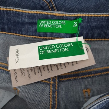 Szorty krótkie spodenki jeansowe BENETTON 28