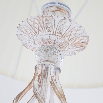 LAMPA PODŁOGOWA KRYSZTAŁOWA BIAŁA ABAŻUR IRIS 1F