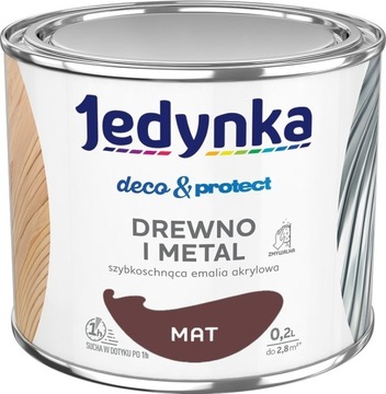 Jedynka do mebli Deco&Protect Drewno i Metal Mat Mahoń 0,2L