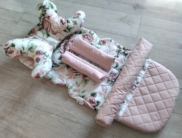 Вкладыш для коляски Rose S+подушка+защита ремней и повязка на голову