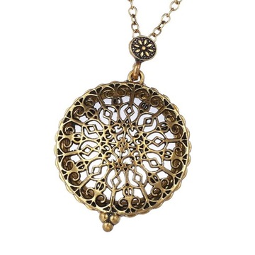 Hollow Magnifying Glass Pendant Necklace Unisex