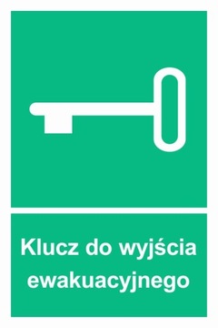 Znak naklejka Klucz wyjścia ewakuacyjnego 15x22,5